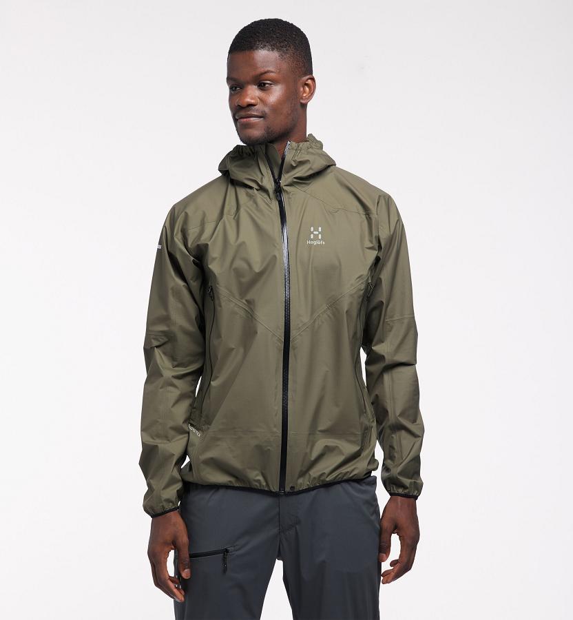 Haglöfs Mens L.I.M Comp Waterproof Jacket Green New Zealand 20591VNJF